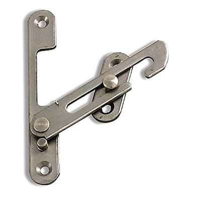 HomeSecure HS4318 UPVC Window Restrictor Hook with Child Lock Restrictor Safety Catch - Silver
