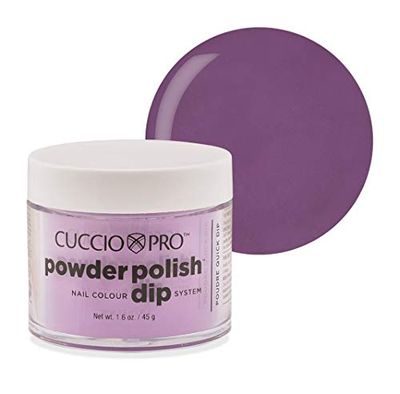 Cuccio Powder Polish - Acrylic Nail Colour Dip System - 45g (1.6oz) Dipping Powder - Fox Grape Purple