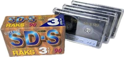 3 stuks - RAKS SD-S compacte cassette C-90 chroom / MC cassette / audio-cassette