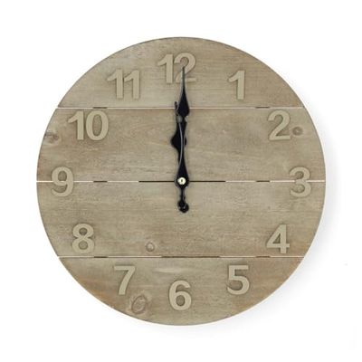 Wandklok - diameter: 300 mm - hout - beige/bruin