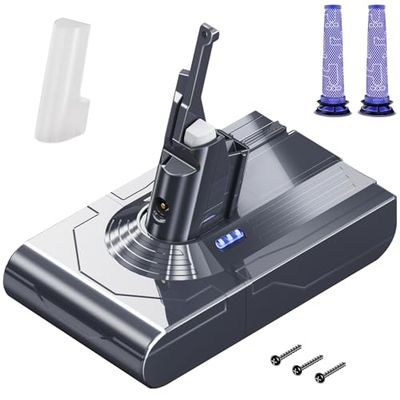 Morpilot 6500mAh Batterie pour Dyson V8 SV10, Compatible avec Dyson V8 Absolute V8 Animal V8 Fluffy SV10 Cordless Vacuum avec 2 Filtres