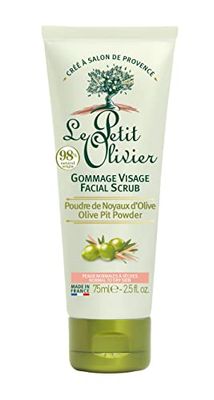 Facial Scrub for Normal to Dry Skin - Olive Pit Powder Le Petit Olivier for Women 2,5 oz Scrub