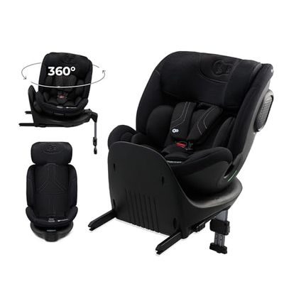 Kinderkraft XRIDER2 I-SIZE 40-125 cm, Siège auto bébé 0 à 25 kg évolutif, 0-7 ans, Isofix 360° pivotant, FWF, RWF, Protections latérales, Harnais Internes à 5 Points, Noir