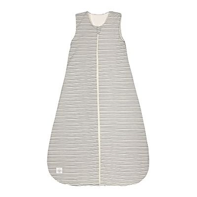LÄSSIG Sac de couchage bébé toutes saisons sans manches unisexe/Sleeping Bag Interlock Striped grey/anthracite, Taille 50/56 0-2 mois