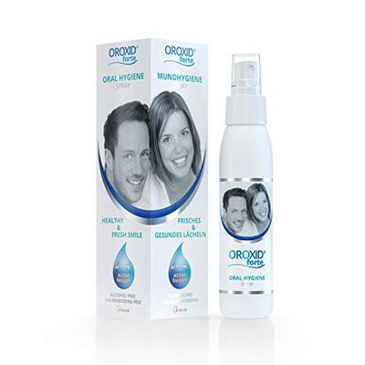 OROXID Forte Spray para el cuidado bucal intensivo y el tratamiento de la inflamación de las encías, la periodontitis y la prevención de la gripe. Fácil de transportar, 100 ml