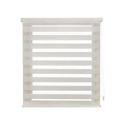 Decorblind | Dubbelskikts rullgardin utan verktyg och ingen borrning, mått: 85 x 130 cm bredd x längd/mått gardinduk: 82 x 125 cm, natt och dag rullgardin råfärg, fönsterrullgardiner