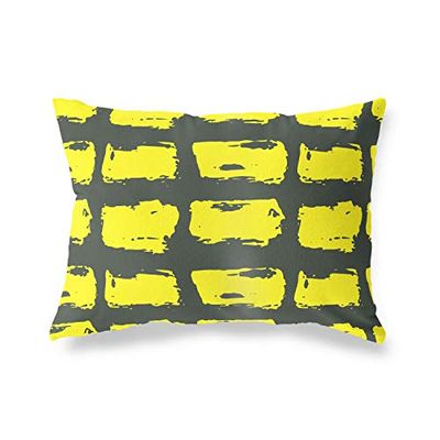 BonaMaison Neon Geel-Rook Decoratieve Kussensloop, Kussenhoezen Bank, Decoratieve Kussenhoesjes, Kussensloop; Sofa, Slaapkamer, Kantoor, Auto 45x60 Cm - Ontworpen en vervaardigd in Turkije
