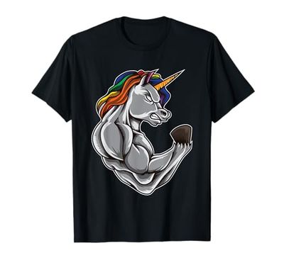 Unicorno in palestra - Muscle Fitness Bodybuilder Maglietta