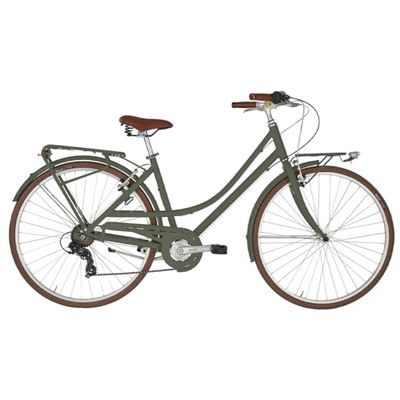Alpina Bike, Bicicletta Donna 7v Free Time,Verde Militare, 28", Alluminio