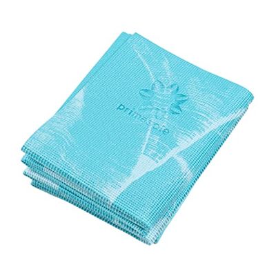 Primasole Opvouwbare Yoga Travel Pilates Mat Opvouwbaar Gemakkelijk mee te nemen naar Klasse Beach Park Travel Picknics 4 mm dik, marmer blauw