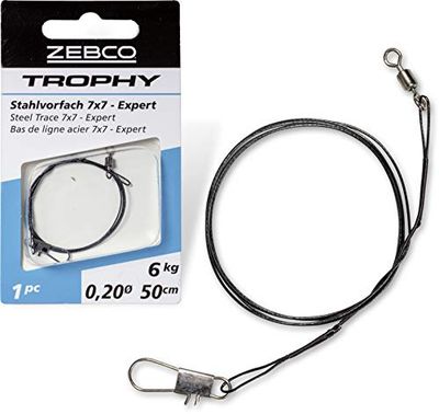 Zebco Trophy stalen voorvak, 7 x 7 Expert, veilig voorvak, materiaal hengelaccessoires, met vishaak, snoekvissen, diverse, 12 kg