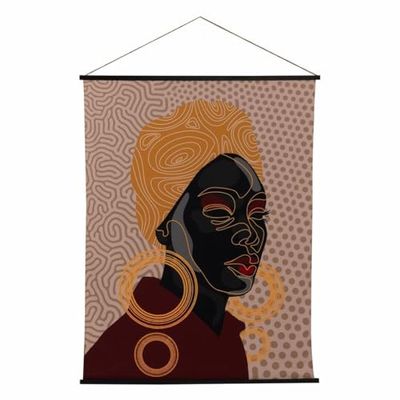 BigBuy Home Wanddecoratie wandkleed hennep dennenhout stof 125 x 1,7 x 160 cm