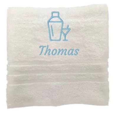 Asciugamano personalizzato con nome e nome del lavoro Nome splendidamente ricamato Asciugamano da bagno Asciugamano in cotone 100% Asciugamano da bagno con nome (100 x 50 cm, Barista)