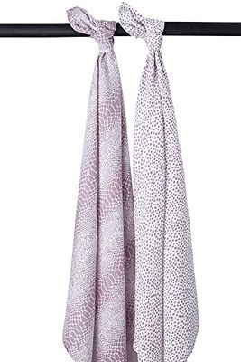 Swaddle doek 2 st. Meyco Snake-Cheetah 451038 lila