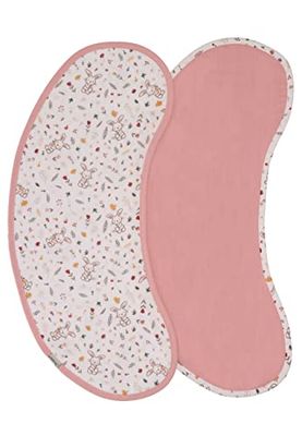 Sterntaler Burp Cloth Twin Pack Rabbit Cotton Muslin Plain Patterned Shoulder Scarf 61 x 23.5 cm Newborn Girl Gift Idea