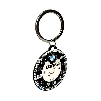 Nostalgic-Art Nyckelring i retrostil, Ø 4 cm, BMW – Tachometer – Presentidé för BMW-fans, Official License Product (OLP), av metall, vintagedesign