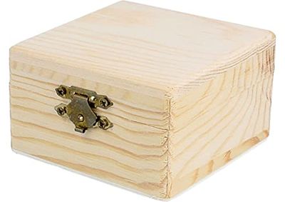 INNSPIRO Caja madera de pino macizo cuadrada 8,5x8,5x5cm.