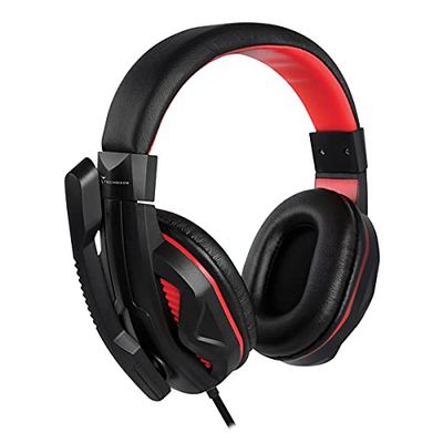 TECHMADE Auriculares para PC/para Gaming/con micrófono/para Consola/PC/Laptop/Smartphone - Color Rojo