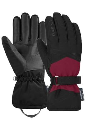 Reusch Helena R-TEX® XT Guanti invernali extra caldi, impermeabili, antivento e traspiranti, guanti da neve, da donna, colore: nero/rosso scuro