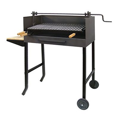 IMEX EL ZORRO 71523 - Barbacoa con ruedas, elevador y parrilla inox, 50 x 40 x 100 cm, color negro