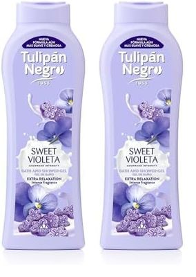 Tulipán Negro Gel Doccia e Bagno Viola Dolce 650 ml, 1 pezzo (Confezione da 2)