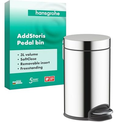 hansgrohe AddStoris Papelera con pedal, cromo, 41775000