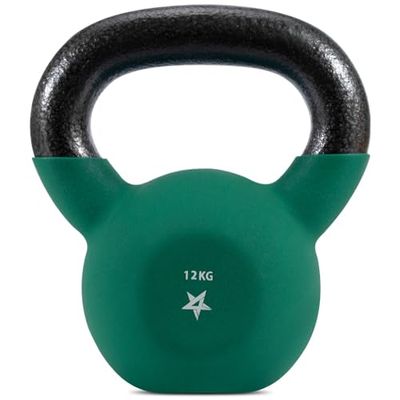 Yes4All Pesas rusas con revestimiento de neopreno de 12 kg, 12 kg, color verde oscuro