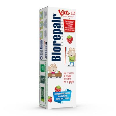 Biorepair tandkräm Dentifricio Junior Per Bambini Senza Fluoro 0–13 Anni Topo Gigio 50 ml, (1-pack)