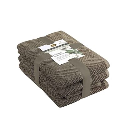 Gözze - Set di Asciugamani in Spugna, 2 Asciugamani per le Mani (50 x 100 cm), 2 Asciugamani da Bagno (70 x 140 cm) e 2 Asciugamani per gli Ospiti (30 x 50 cm), 100% Cotone - Marrone Cioccolato