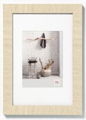 walther design Moldura de fotos branca creme 30 x 40 cm com passepartout, moldura de madeira Home HO040W
