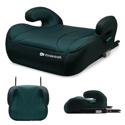 Kinderkraft I-BOOST Siège enfant, Siège Auto, I-Size, 135-150cm, réhausseur de 9 à 12 ans, facile à monter, posture ergonomique, mousse supplémentaire, vert