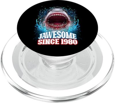 45 cumpleaños Jawesome desde 1980 Shark 45 años PopSockets PopGrip para MagSafe