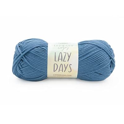 Lion Brand Yarn Company Hilo, poliéster, azul, paquete de 1