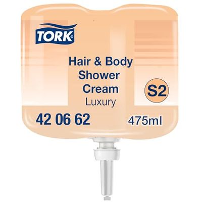 Tork Doccia Shampoo in crema 3 in 1 Luxury Mini S2, fragranza vaniglia e argan, 8 flaconi da 475 ml, 420662