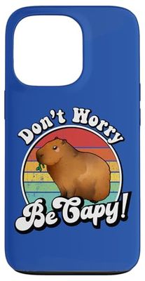 Cute Retro Vintage Meme Lover Don't Worry Be Capy Capybara Custodia per iPhone 13 Pro