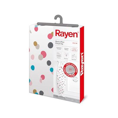 Rayen | Capa tábua de passar universal | capa de passar Ajuste EasyClip | 2 camadas: Espuma e tecido 100 % algodão | Gama Basic Plus | Medida: 130 x 47 cm | Estampado