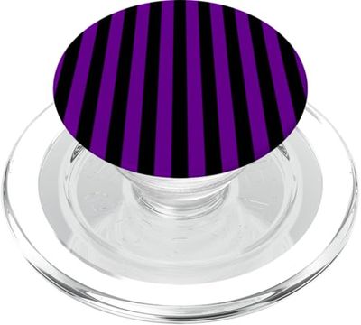 Rayas verticales femeninas negras y moradas PopSockets PopGrip para MagSafe