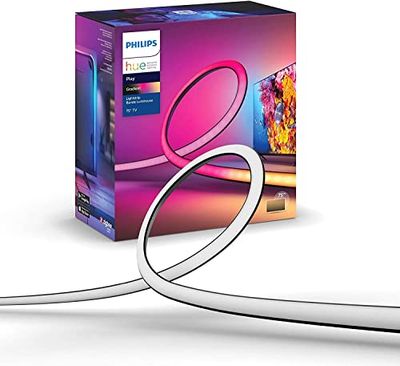 Philips Hue Play Gradient - Tira led inteligente, Luz blanca y luces de colores, tira de luces inteligentes de 65 Pulgadas, sincroniza con contenido de pantalla, Compatible con Alexa y Google Home