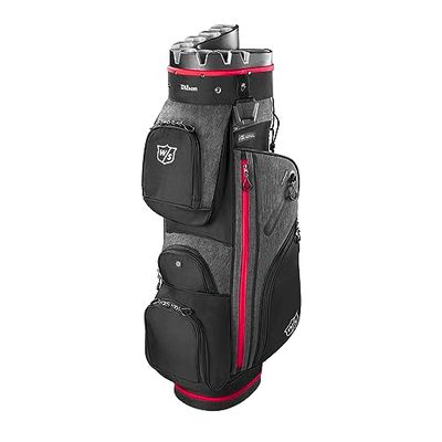 Wilson Staff Golf I-Lock 3 Cart Bag Mens Trolley Bag 14 Way Divider Black/Red