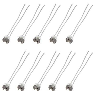 SeKi MR16 (GU5,3) – Conjunto de 10 unidades com cabo de ligação para lâmpadas LED e halogéneo; branco