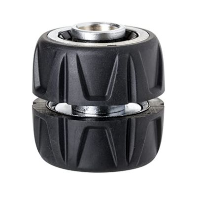 TATAY Réparation/Adaptateur/Réparateur Metal Soft de tuyau 3/4" (19mm), Connecteur au raccord universel, Installation facile, Acier inoxydable et Résistant à la corrosion, Argent - Noir