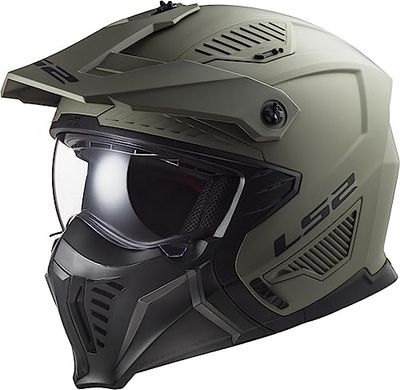 LS2 Motorcycle Helmet OF606 DRIFTER MATT SAND - Open Faced With Removable Mask - Small (55-56cm)