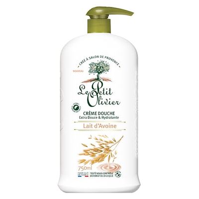LE PETIT OLIVIER - Crème Douche Extra Douce & Hydratante - Lait D'Avoine - Pour Toute La Famille - PH Neutre Pour La Peau - Sans Savon, Sans Colorant - Fabriqué En France - 750 ml