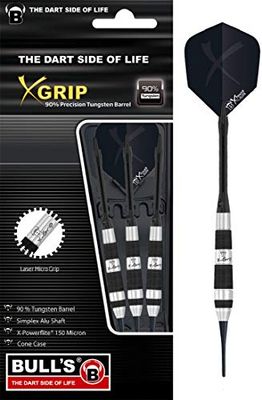 BULL'S X-Grip X4 Soft Dart 16 g, svart/silver