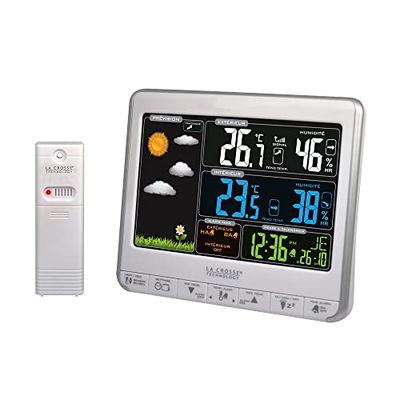 La Crosse Technology WS6826WHI-SIL weerstation met geanimeerde kleurenscherm - zilver en wit