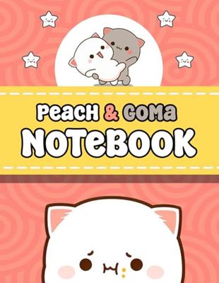 Peach and Goma Mochi Cat Notebook: - 8.5" x 11" 100 Pages: Wide Ruled Peach and Goma Mochi Cat Couple: Peach and Goma Mochi Cat Kawaii