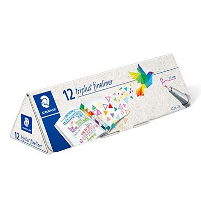 STAEDTLER 334 CPC12 Triplus Fineliner Superfine Pen, 0.3mm Line Width - Assorted Colours (Case of 12)