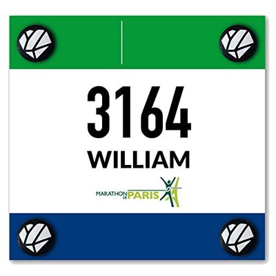Shapeheart Magnetic Race Number Holder, Pinless Running Number, No more pin holes, Adult, Unisex, Universal, Running, trail…, Black/White