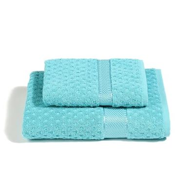 Caleffi - Juego de Toallas de Baño 100% Algodón - Suaves y Absorbentes - Diseño Jacquard Italiano - Set 2 Piezas: Toalla Lavabo 50x100 cm, Toalla Invitado 40x60 cm, Anice