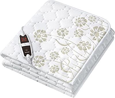 Beurer Warm bed UB 60, knuffelig verwarmend bedkussen met 4 temperatuurniveaus en snelle verwarming, machinewasbaar, wit
